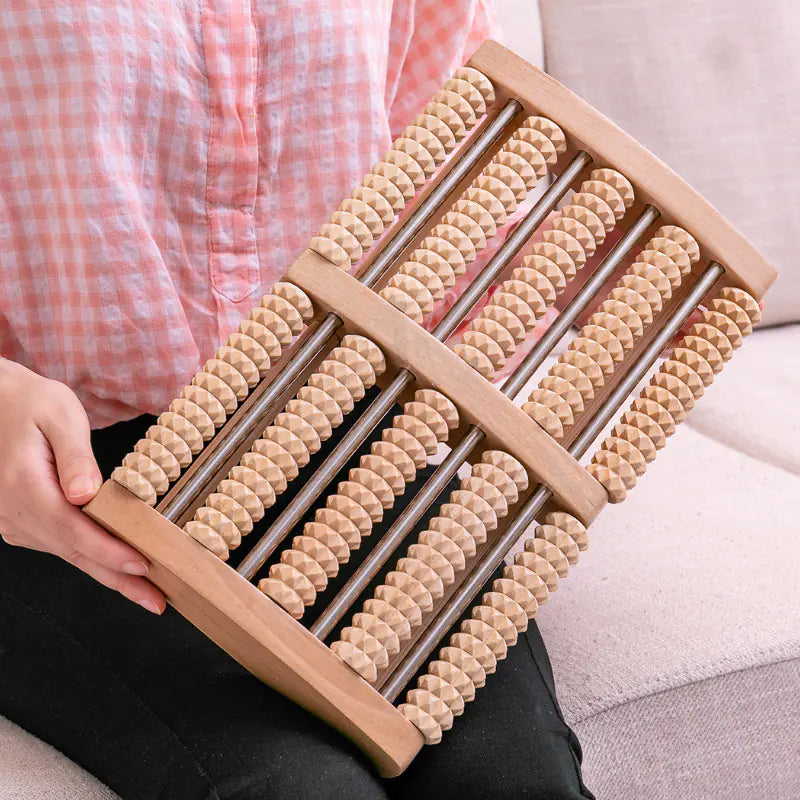 Wooden Large Roller Foot Massage Tool with Engraving