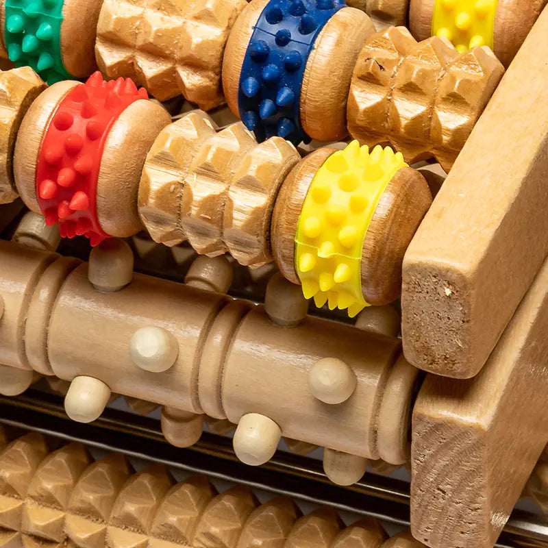 Wooden Large Roller Foot Massage Tool with Engraving